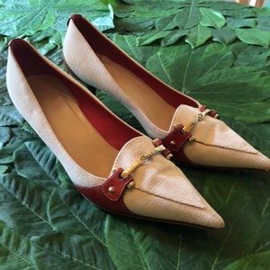 Gucci Canvas & Leather Pumps